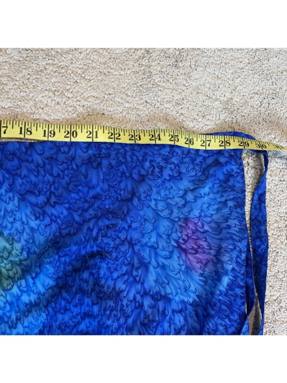 Caribbean Beach Pants Wide Leg Loose Fit Free Size Blue Tie Waist Tropical Tiki